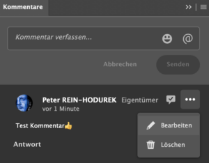 Kommentar in Photoshop