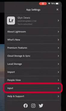 LR Mobile für Linkshänder